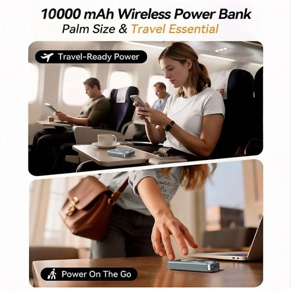 Remax CX-2 Magnetic 15W Wireless Power Bank 10000mAh with Built-in Foldable Stand Dual Fast Charging Power Banks with Cable