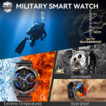 Remax 1.43" AMOLED Screen GPS Smart Watch 5ATM Waterproof Premium Smartwatch Outdoor Fitness Tracker GPS Smart Watch for Men