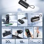 REMAX Capsule Series 20W Cabled Type-C Emergency Direct Fast Charging Power Bank 5000mAh RPP-76